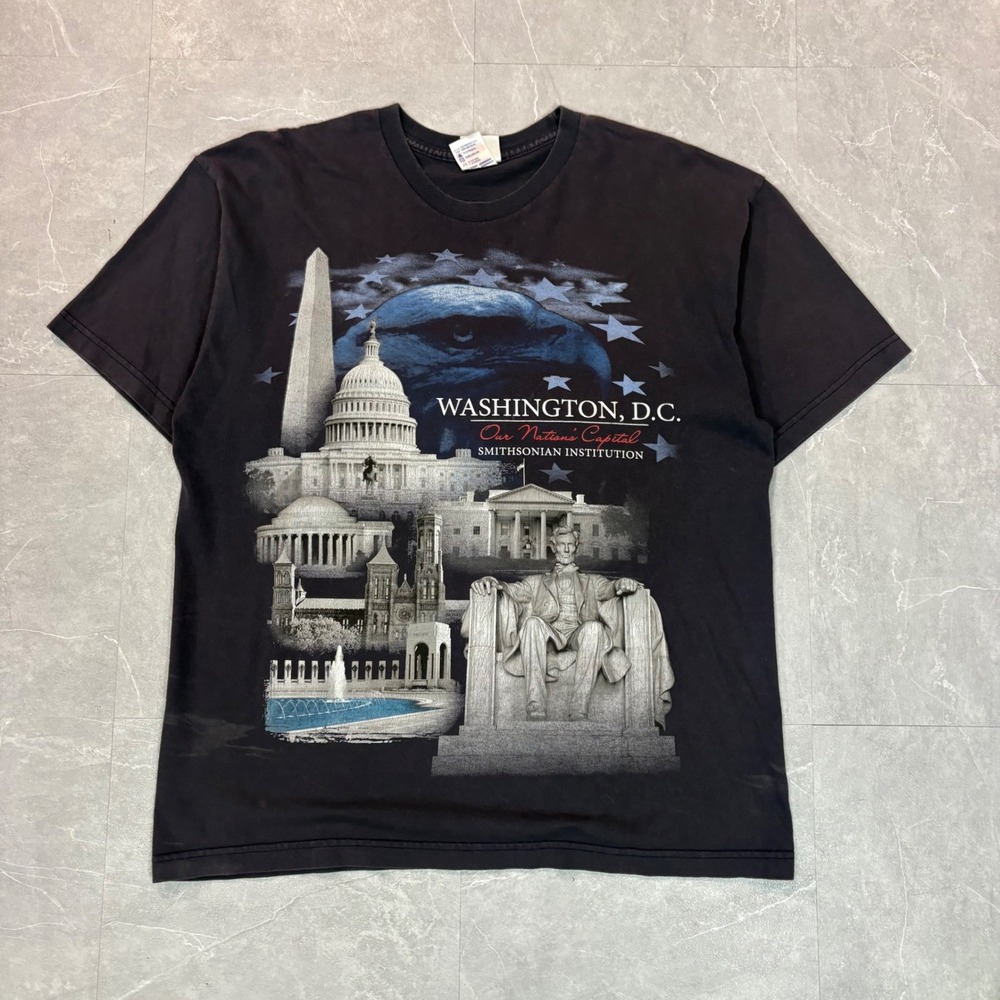 Vintage Smithsonian Institution Washington DC T-Shirt Mens Large Black USA Made